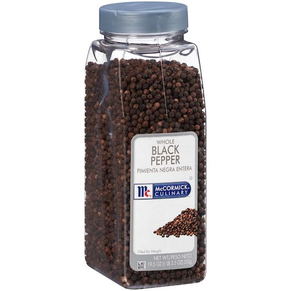 McCormick Culinary Whole Black Pepper, 19.5 Ounce -- 6 per Case.