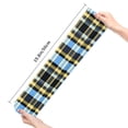 thumbnail image 3 of Leisure Hosiery 20in Lightweight Wear-Resistant Sweat-Wicking No Heel For Home Office Daily Use Cornflowerblue Buffalo Plaid Check Tartan Scotland_4, 3 of 8