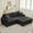 Gray, variant on L-Shaped Sectional Sofa, Modular Corduroy Couch with Reversible Chaise, USB Charging Port, Side Pocket, Deep Seat Corner Couch for Living Room, Apartment, Ivory White