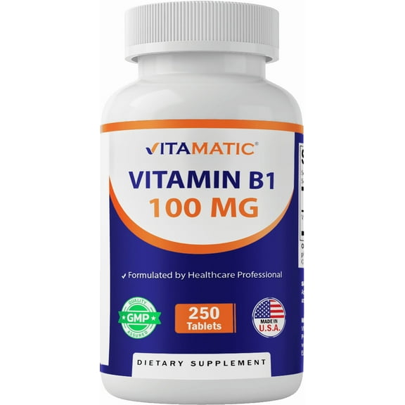 Vitamatic Vitamin B1 (As Thiamine Mononitrate) 100 mg - 250 Vegetarian Tablets