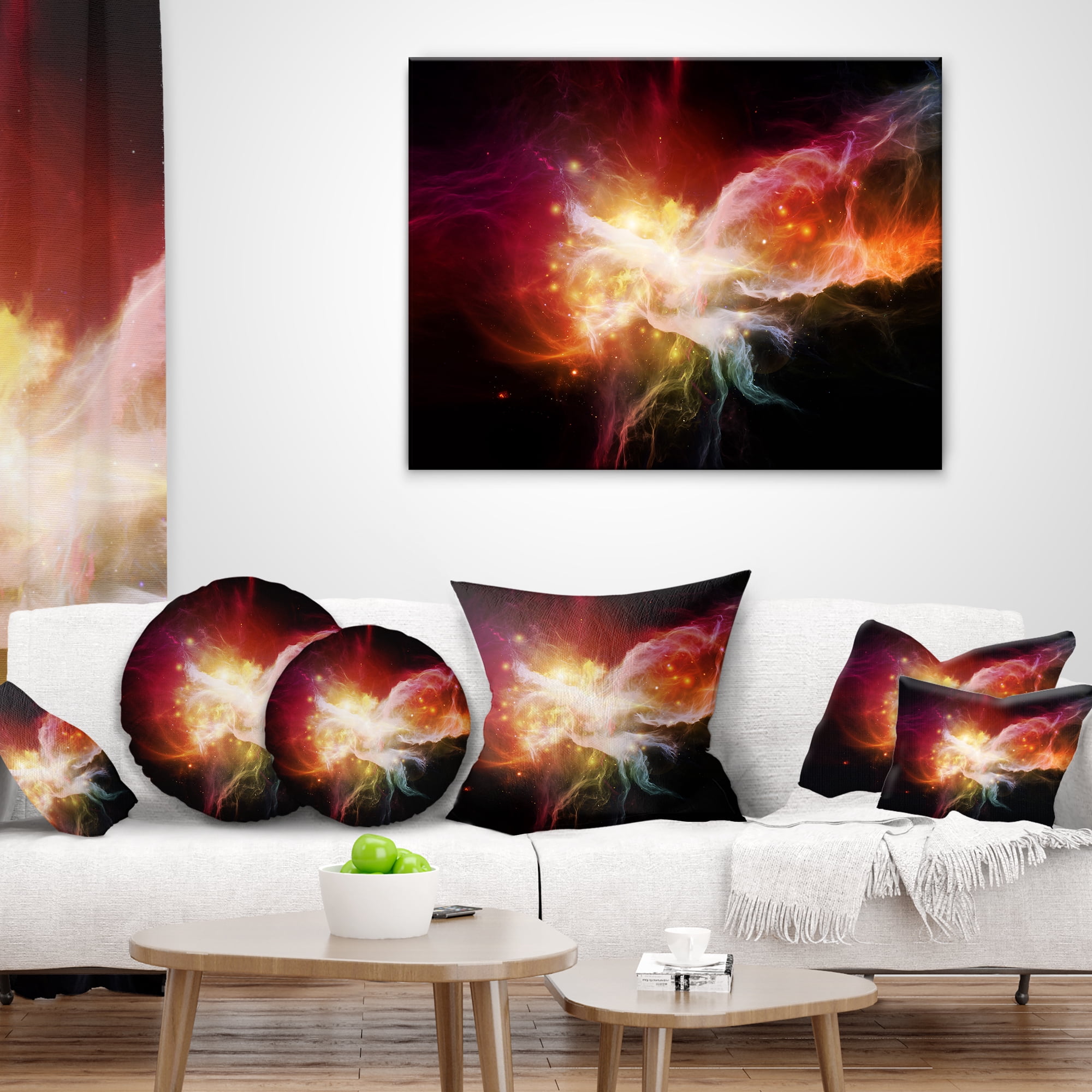 Designart Elegance of Nebulae - Abstract Throw Pillow - 18x18