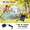 thumbnail image 2 of Fanspex Ventilador de piso solar recargable de 12" y 14" para exteriores, ventilador con batería de 15600 mAh con panel solar de 20 W alimentado para patio, cenador, camping, inclinación de 360° (fluj, 2 of 5