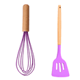 thumbnail image 1 of Utensilios de cocina de la cocina de 2 pedazos, espátula resistente al calor del silicón fijada para los utensilios de cocina antiadherentes, 1 of 5