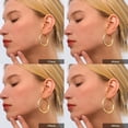 thumbnail image 3 of YOUNGYUE 14K Gold Plated Hoop Earrings for Women, Hypoallergenic Lightweight Big Thick Hoop Earrings, 35/40/50/60/70mm, 3 of 5