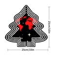 thumbnail image 7 of Stylized Metal Christmas Tree Wind Spinner with Red Earth Center Concentric White Lines & Stars - Perfect for Yard & Garden Decor, 7 of 7