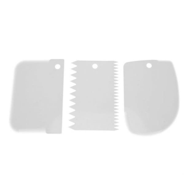 Advancent 3 unids/set de herramientas de decoración de pasteles de plástico rascadores rebanadores panadería más hogar tienda Herramientas y accesorios para hornear Blanco