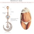 thumbnail image 2 of Heyone 8pcs Stainless Steel Dangle Belly Button Rings For Women Evil Eye Cz Navel Rings Barbell Cz Body Piercing Jewelry 14g, 2 of 5