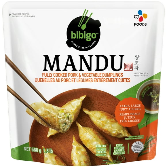 Bibigo Mandu Pork and Vegetable Dumplings, 680g, 680g, 1.5lbs per bag