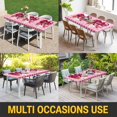 thumbnail image 5 of Pink Valentines Day Table Cloths for 8 Foot Rectangle Tables, Love Hearts Romantic Farmhouse Patio Waterproof Elastic Fitted Tablecloths, Washable Rectangular Table Cover for Camping, 5 of 8