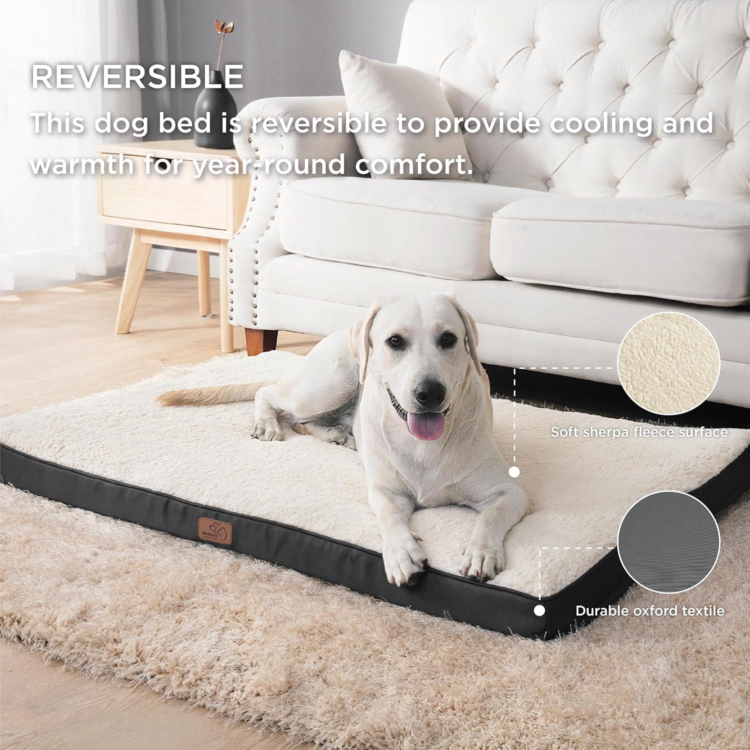 Cozy Comfort Orthopedic Dog Bed for Large Dogs, with Removable Washable Cover, Egg Crate Foam Pet Bed Mat, Suitable for Dogs Up to 65lbs