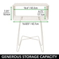 thumbnail image 3 of mDesign Steel Side/End Table Nightstand with Storage Shelf Basket - Cream, 3 of 6