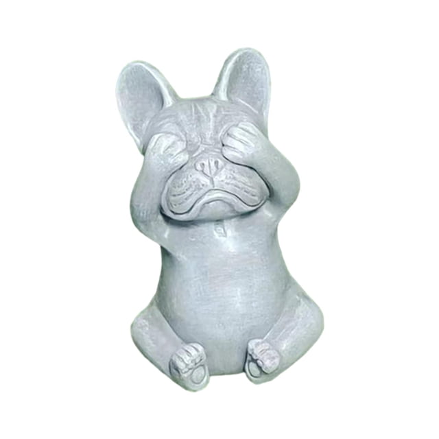 Estatua de bulldog francés sentado, estatua de perro, moderna, decorativa, de resina, coleccionable. No ver bulldog