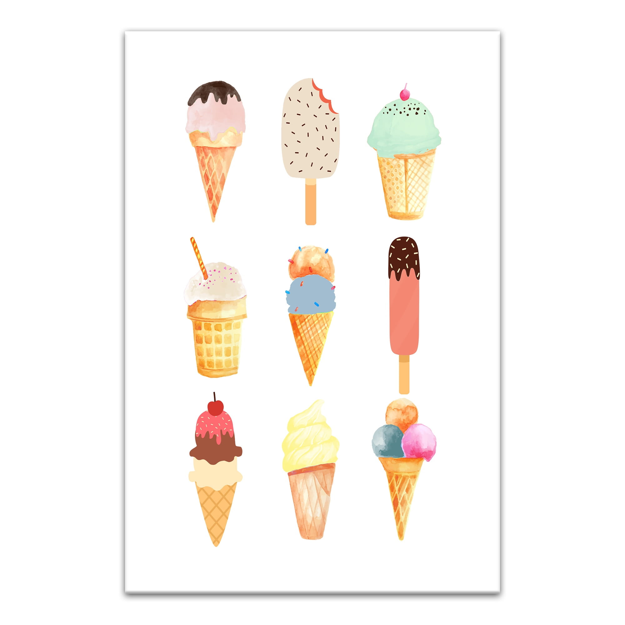 Creative Products Ice Cream Pattern 4 20 x 30 Canvas Wall Art