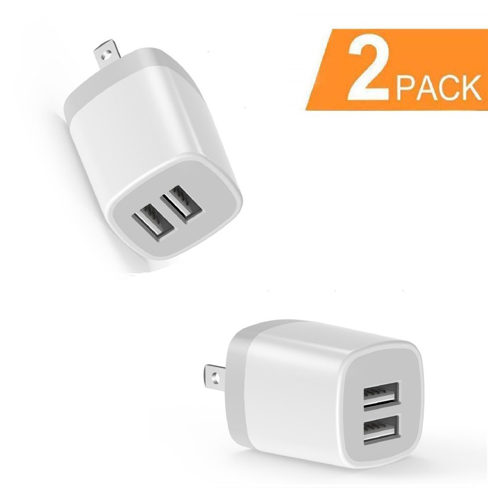 USB Charging Block, Wall Charger Plug,Dual Port USB Charger Wall Plug