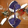 thumbnail image 4 of GZHJMY Cloth Napkin Marble Purple Foil Kitchen Dining Table Decor for Cocktail Family Gathering Holiday Party Everyday Use Dinner Napkin Housewarming Gift 6 Pack 20" × 20", 4 of 6
