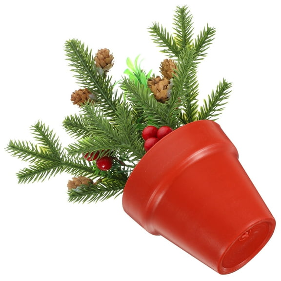 PAMINGONO 1Pack Mini Christmas Potted Plants for Creating a Warm Winter Atmosphere