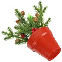 PAMINGONO 1Pack Mini Christmas Potted Plants for Creating a Warm Winter Atmosphere
