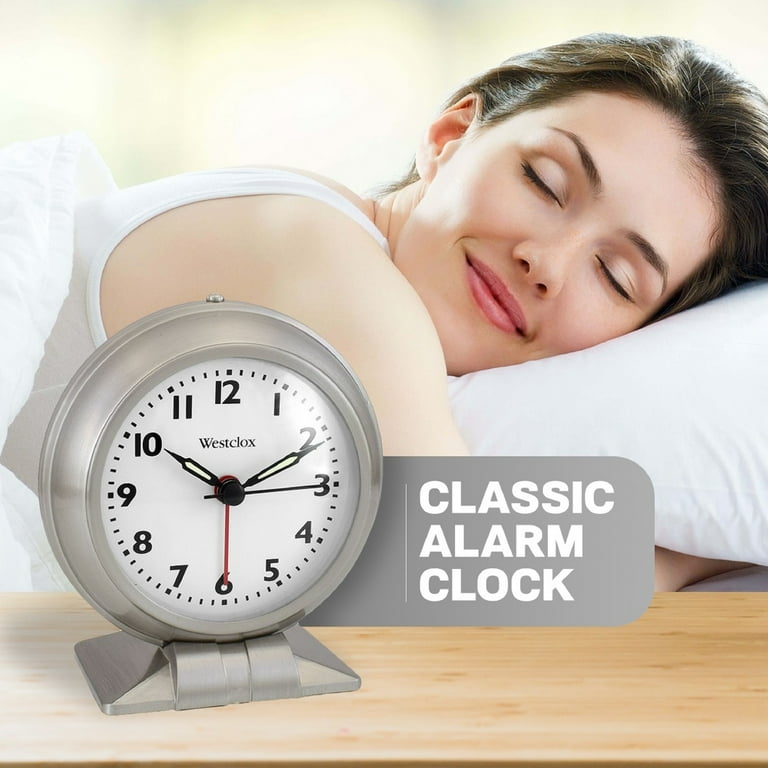 Westclox Silver Metal Analog Alarm Clock - Sleek and Elegant