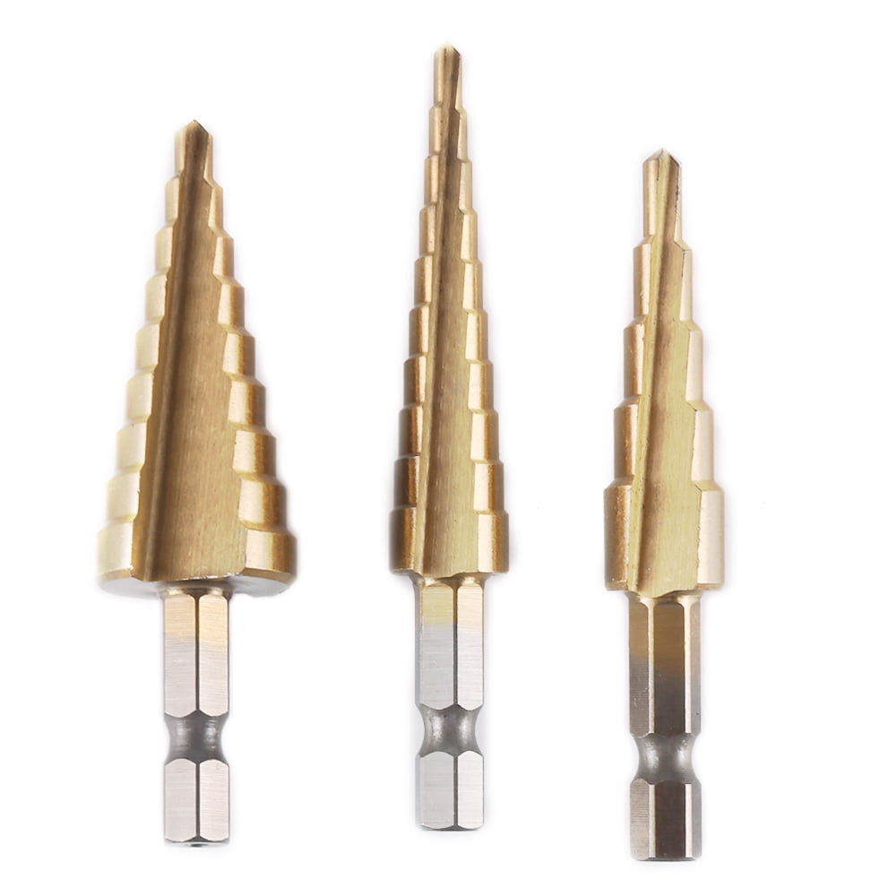 1pcs/3pcs HSS Steel Titanium Step Drill Bit,4-12mm 4-20mm 4-32mm Step Cone Cutt Tools Woodworking Wood Metal Drill Bit Set,3pcs 1pcs/3pcs HSS Steel Titanium Step Drill Bit,4-12mm 4-20mm 4-32mm Step Cone Cutt Tools Woodworking Wood Metal Drill Bit Set,3pcs