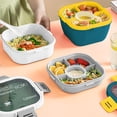 thumbnail image 5 of Lunch box,4-compartment With Sauce Container Spoon Containers Lunch Container 4-compartment Salad Lunch Container Layer Salad Lunch Spoon Containers Lunch Container 4-compartment With Dsfen Mewmewcat, 5 of 5