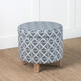 thumbnail image 2 of Otomana de almacenamiento Homepop para decoración del hogar, color azul marino, geométrica, 2 of 8