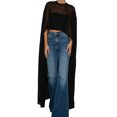 thumbnail image 1 of Gupgi Capes Transparentes pour Femmes, Couleur Unie, Col Rond, Irrégulières, Longues, Été, Asymétriques, Châles Transparents, 1 of 9