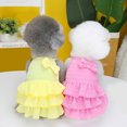 thumbnail image 3 of CSChome Pet Dress Dog Soft Comfortable Breathable Adorable Layered Hem Bowknot Daily Wear Puppy, 3 of 7