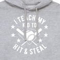 thumbnail image 3 of Instant Message - I Teach My Kid To Hit And Steal - Men's Pullover Hooded Fleece Sweatshirt, 3 of 6