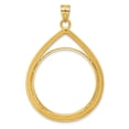 thumbnail image 3 of 14k Yellow Gold Lightweight Teardrop Prong Setting Coin Bezel Pendant Mounting - Fits 32.7mm, 3 of 4