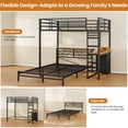 thumbnail image 5 of Twin Over Full Bunk Bed with Led Lights and 4 Drawers,L-shaped Bunk Bed with Desk,Metal Bunk Beds with Storage Headboard and Charging Station,Loft Bed with Safety Guardrail and Ladder,Black, 5 of 10