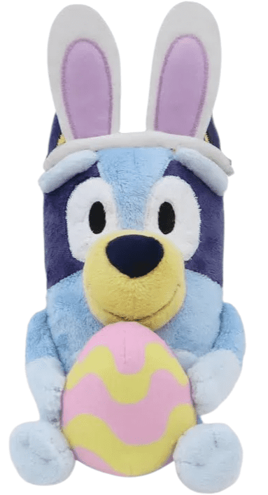 Bluey, Muffin, and Bingo 5-Inch Plush Set with Easter Bunny Ears and Eggs, 3-Pack