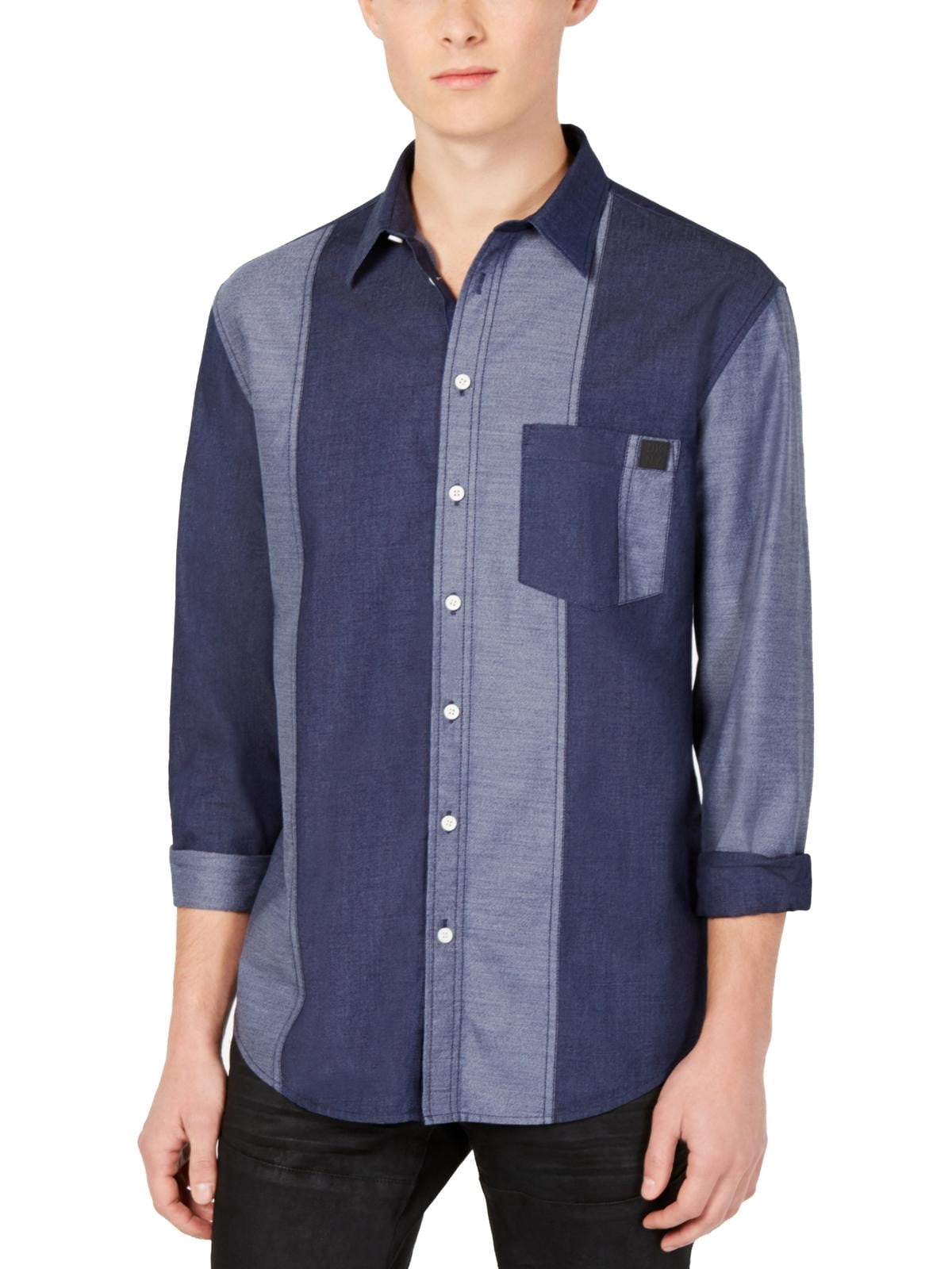 DKNY DKNY Mens Cotton Colorblock ButtonDown Shirt
