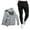 Grey, variant on New Men's Slim Stand Collar Printed Hoodie Pant Suit Fashion Casual Sports Two Piece Set Stretch Suits