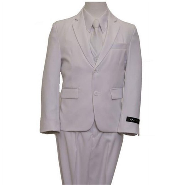 2 Button Front Closure Interior Pick Stitching Boys Suits Off White - 16