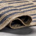 thumbnail image 4 of nuLOOM Nalle Tilted Stripes Jute Area Rug, 5' x 8', Blue, 4 of 9