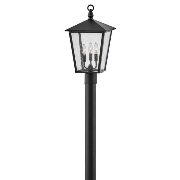3 Light Medium Outdoor Post Top or Pier Mount Lantern in Traditional Style 11 inches Wide By 20.75 inches High-Black Finish Bailey Street Home