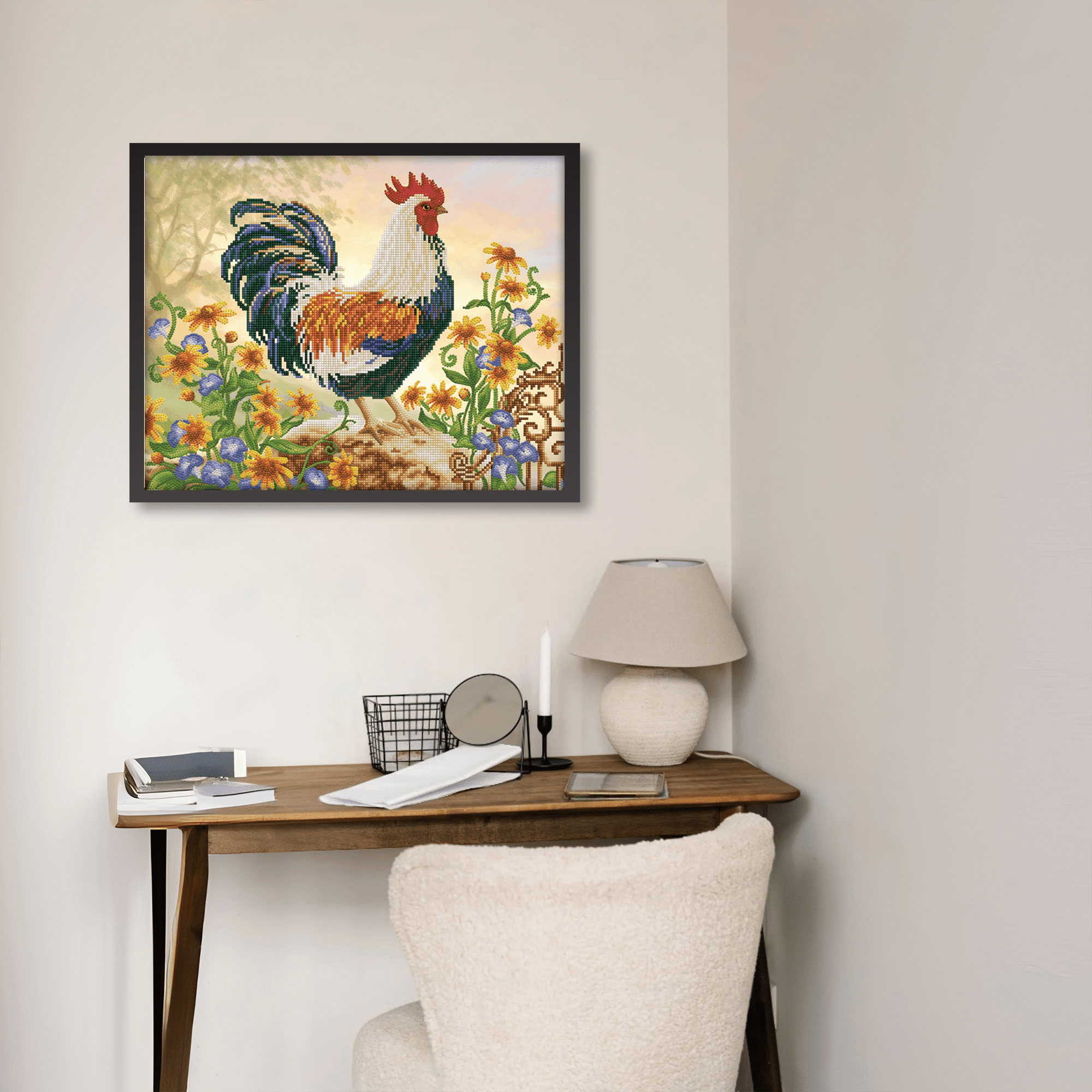 Diamond Dotz Country Charm Rooster Diamond Painting Kits for Adults - Diamond Art Kits a Relaxing Creative Craft Kit with Dotz Gems 16.1"x20.1"