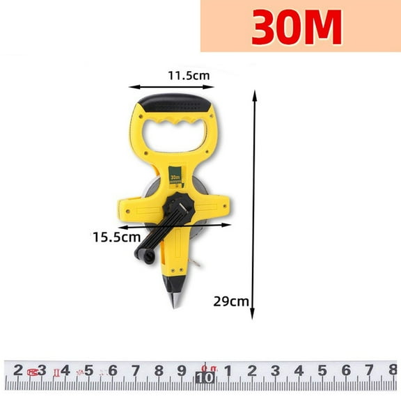 yaaqii 30/50Meters Fiberglass Tape Measure Inch Metric Scale Construction Surveying