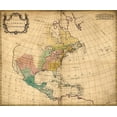 thumbnail image 2 of Vintage Maps 31x26 White Modern Wood Framed Museum Art Print Titled - America in 1754, 2 of 4