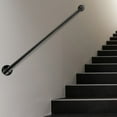 thumbnail image 2 of ToppiJoy 4FT Stair Handrail, Metal Staircase Handrail, Pipe Stair Handrail, Staircase Handrail Galvanized Steel for Wall Mount (Black), 2 of 28