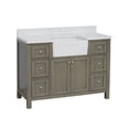 thumbnail image 4 of Yorkshire 48" Farmhouse Bathroom Vanity with Weathered Gray Cabinet and Engineered Marble Top, 4 of 7
