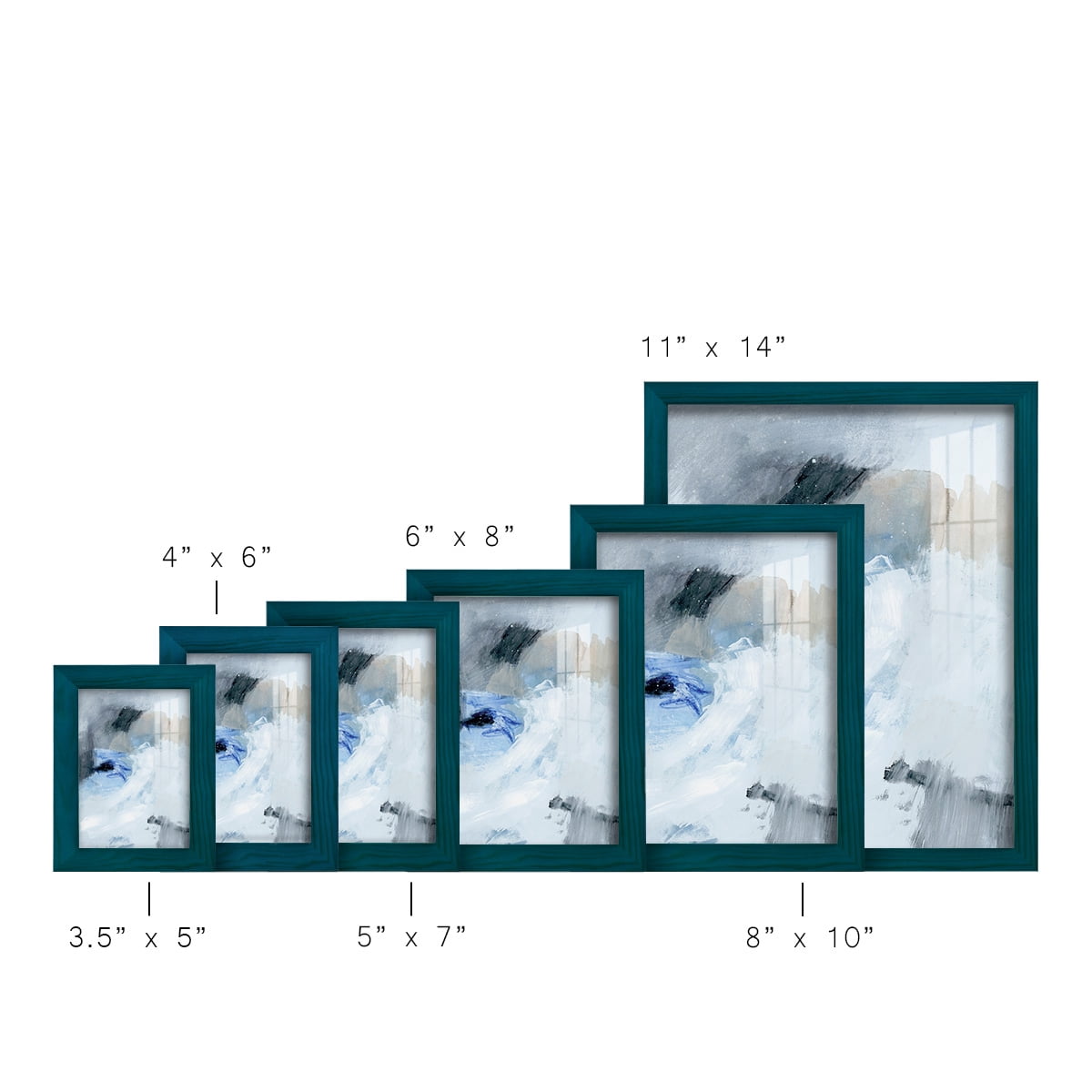 Welle I - Framed Print w/glass - Ocean Blue