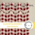 thumbnail image 6 of Western Texas Star Retro Kitchen Curtains Window Panels, Country Vintage Red Beige Plaid Insulated Window Treatment Curtain, Grommet Curtains for Bedroom/Living Room/Bathroom, 2 Piece 52"Wx84"L, 6 of 8