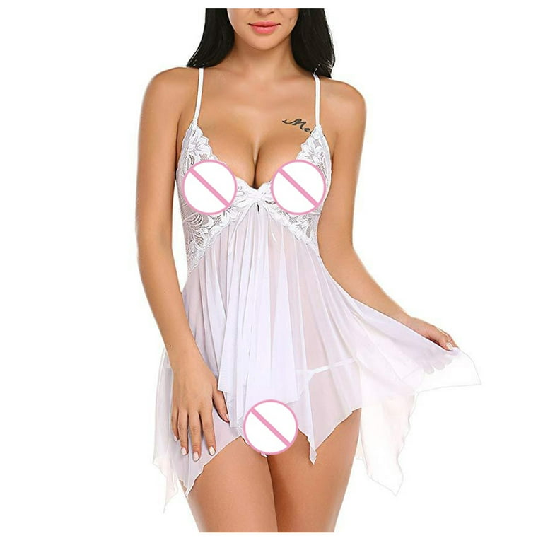 HAPIMO Sales Women's Lingerie Lace Cozy Babydoll See Through Mesh