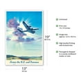 thumbnail image 2 of Fly Across the U.S. and Overseas - Vintage Airline Travel Poster c.1954 - Master Art Print (Unframed) 13in x 19in, 2 of 4