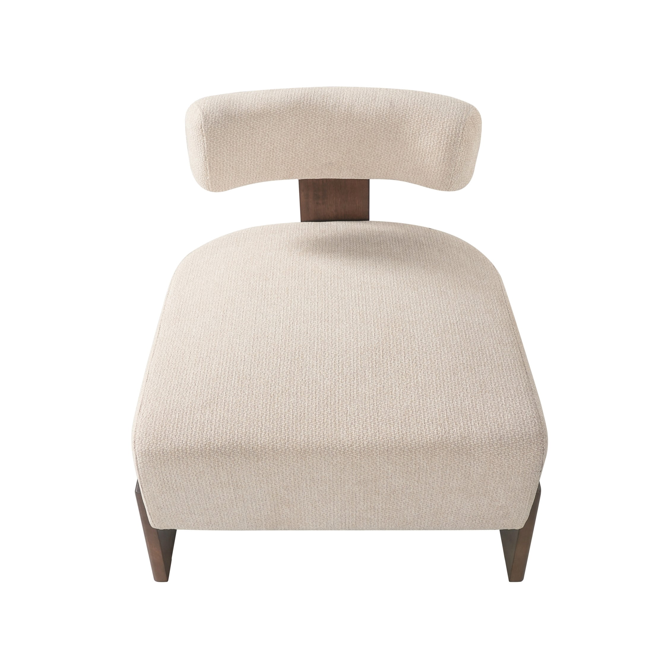 Christopher Knight Home Modern Armless Accent Lounge Chair, Curved Wood Base with Cushion, Oatmeal, Set of 2