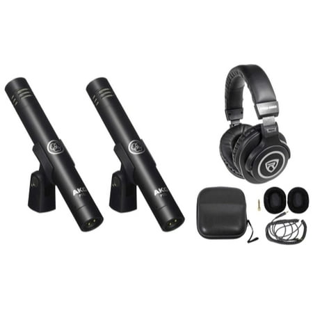 Akg Kick Drum - (2) AKG P170 Studio Condenser Pencil Microphones Instrument Drum Mics+Headphones