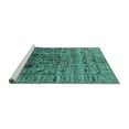 thumbnail image 2 of Ahgly Company Machine Washable Indoor Rectangle Oriental Turquoise Blue Industrial Area Rugs, 6' x 9', 2 of 4