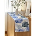 thumbnail image 5 of Table Runner 48 Inches Long for Kitchen Dining, Blue Ombre Spring Floral Dresser Scarf Farmhouse, Dining Table Decorations for Wedding/Parties, Summer Botanical Flowers 13 x 48 In, 5 of 8