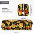 thumbnail image 3 of Cauagu Tangerine Print Leather Pencil Pen Case - Stationery Bag Portable Stationery Bag Big Capacity Pencil Pouch Cosmetic Organizer Bag for Men & Women, 3 of 7
